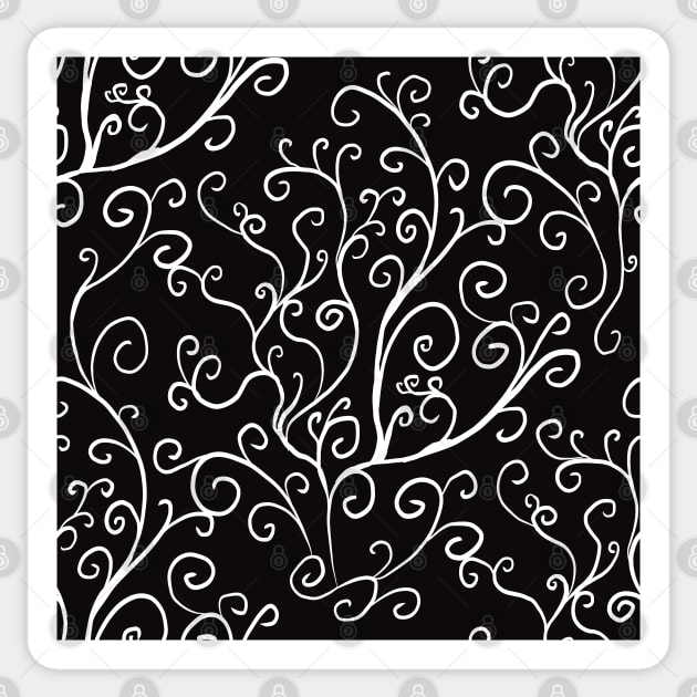 Black Vines Pattern Sticker by VictoriaLehnard